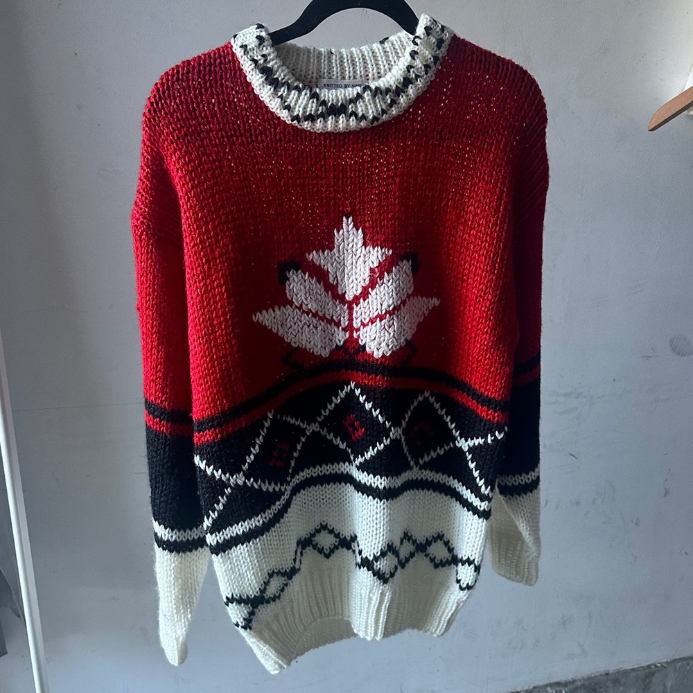 Hand Knit Wool Sweater - Picture 1 of 5